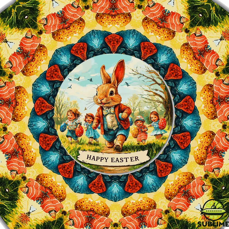 Colorful Easter mandala wind spinner design