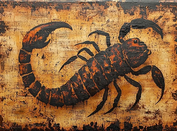 Rustic scorpion artwork